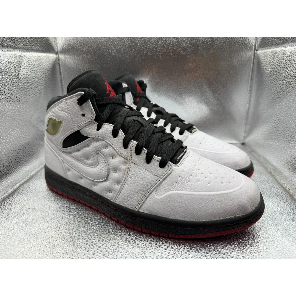 Size 10.5 Nike Air Jordan‎ 1 Retro 97 TXT Playoff White Mens Sneakers 555069-101